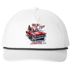 Get In Loser We Are Taking America Back Trump Santa Xmas Snapback Five-Panel Rope Hat