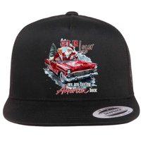 Get In Loser We Are Taking America Back Trump Santa Xmas Flat Bill Trucker Hat