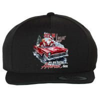 Get In Loser We Are Taking America Back Trump Santa Xmas Wool Snapback Cap