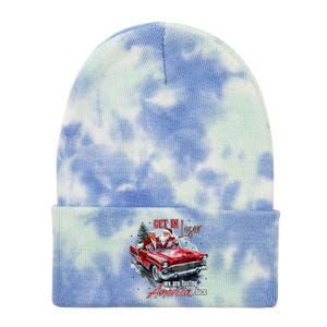 Get In Loser We Are Taking America Back Trump Santa Xmas Tie Dye 12in Knit Beanie