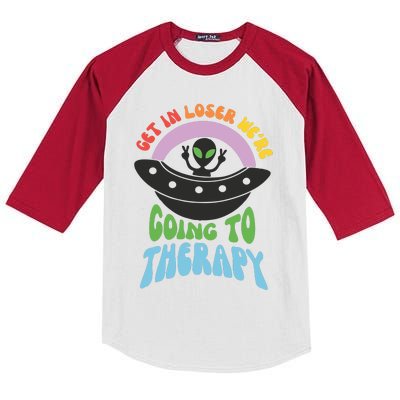 Get In Loser Were Going To Therapy Kids Colorblock Raglan Jersey