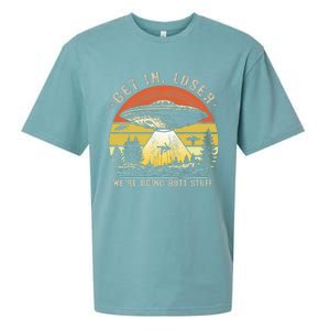 Get In Loser WeRe Doing Butt Stuff Alien Abduction Sueded Cloud Jersey T-Shirt