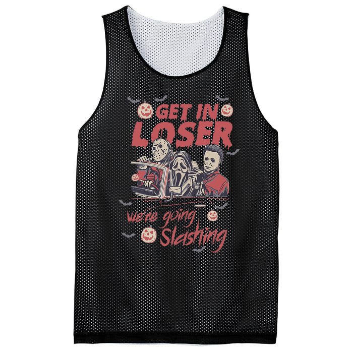 Get In Loser WeRe Going Slashing Horror Character Halloween Mesh Reversible Basketball Jersey Tank