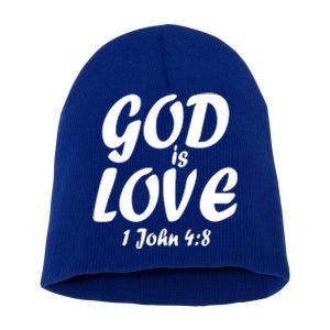 God Is Love 1 John 4:8 Short Acrylic Beanie