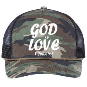 God Is Love 1 John 4:8 Retro Rope Trucker Hat Cap