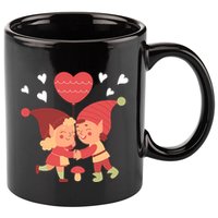 Gnomes In Love Holding Onto A Heart Balloon Happy Valentines Day 11oz C Handle Ceramic Mug