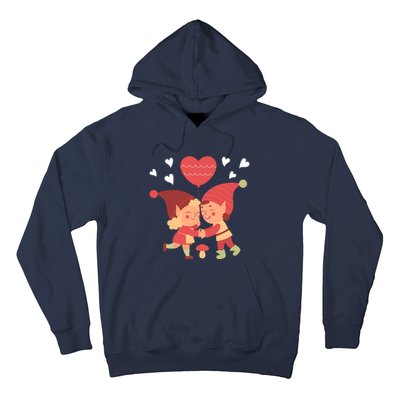 Gnomes In Love Holding Onto A Heart Balloon Happy Valentines Day Hoodie