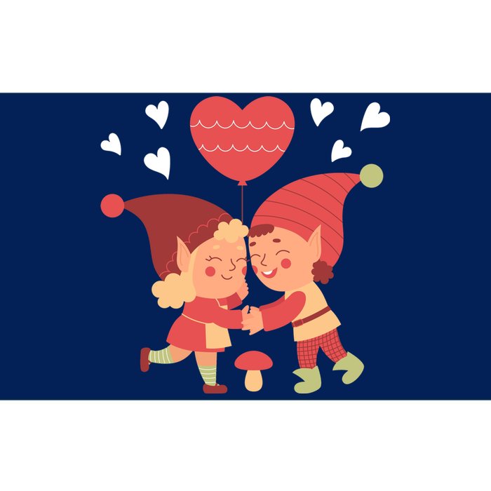 Gnomes In Love Holding Onto A Heart Balloon Happy Valentines Day Bumper Sticker