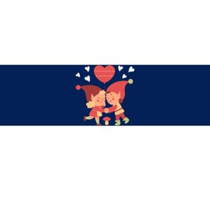 Gnomes In Love Holding Onto A Heart Balloon Happy Valentines Day Bumper Sticker