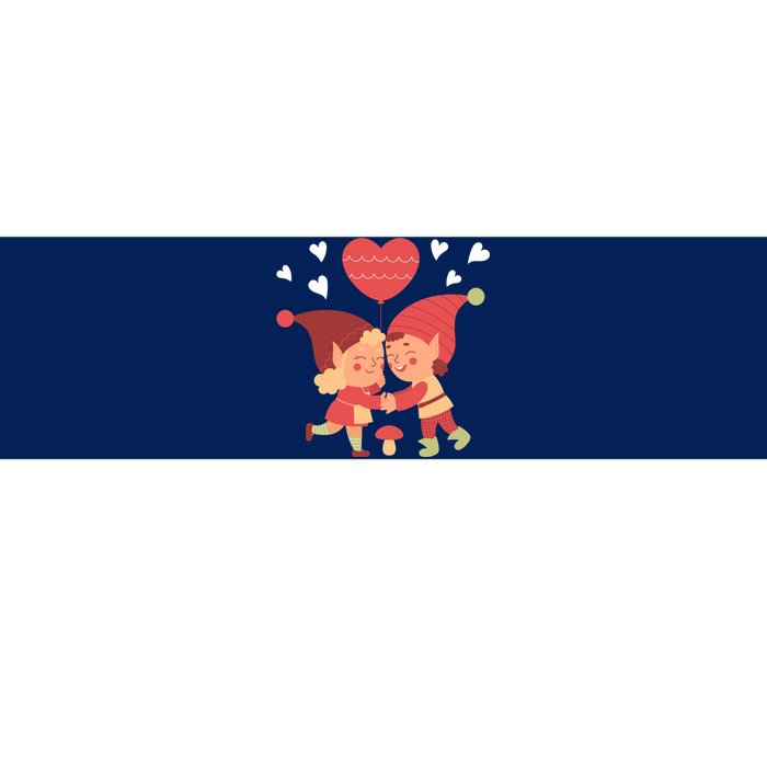 Gnomes In Love Holding Onto A Heart Balloon Happy Valentines Day Bumper Sticker