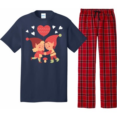 Gnomes In Love Holding Onto A Heart Balloon Happy Valentines Day Pajama Set