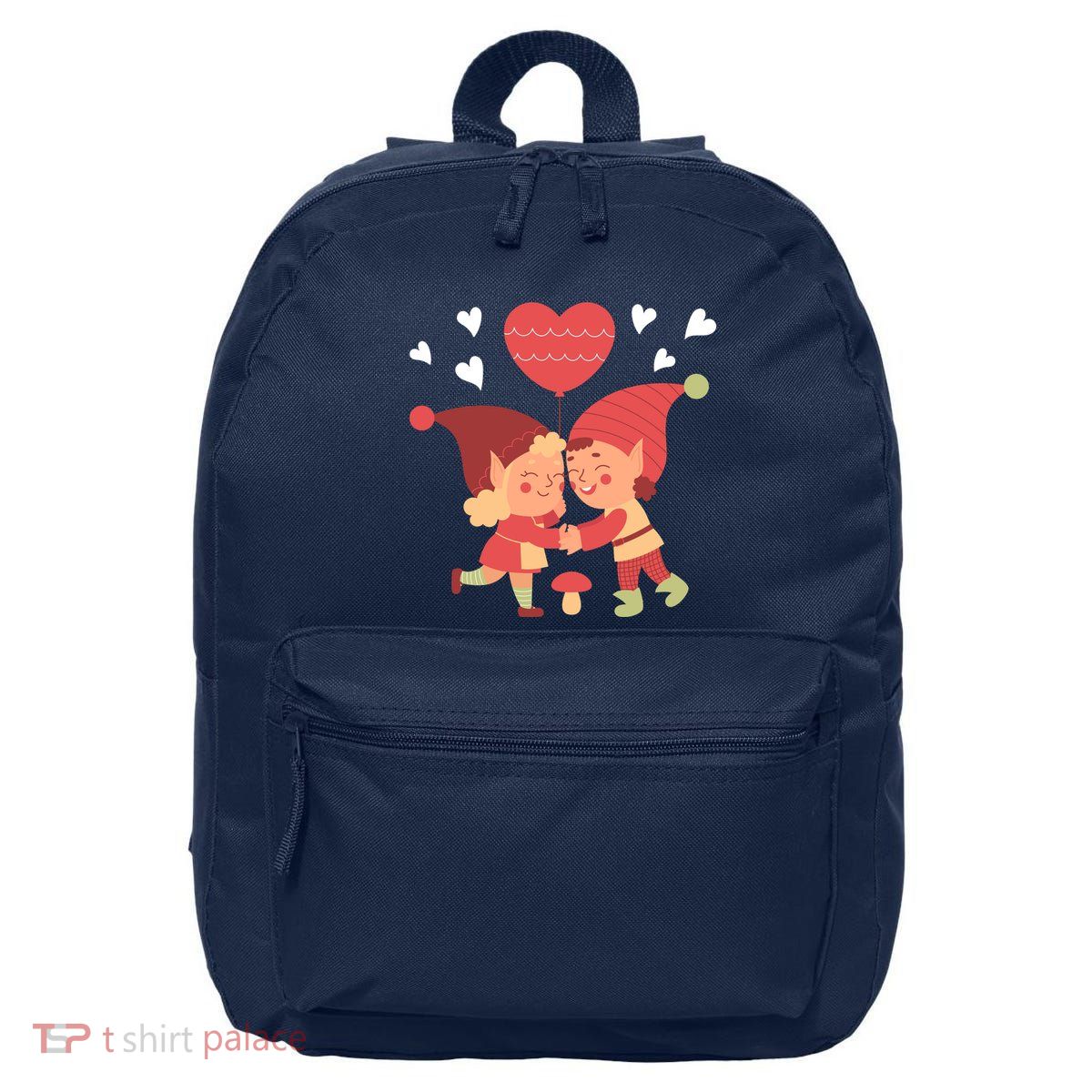 Gnomes In Love Holding Onto A Heart Balloon Happy Valentines Day 16 in Basic Backpack