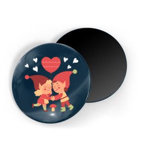 Gnomes In Love Holding Onto A Heart Balloon Happy Valentines Day Magnet