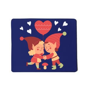 Gnomes In Love Holding Onto A Heart Balloon Happy Valentines Day Mousepad