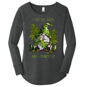 Gnome I Like Big Buds And I Cannot Lie Weed 420 Stoner Idea Women's Perfect Tri Tunic Long Sleeve Shirt