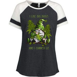 Gnome I Like Big Buds And I Cannot Lie Weed 420 Stoner Idea Enza Ladies Jersey Colorblock Tee