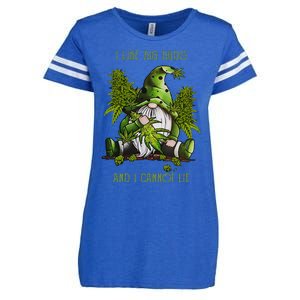 Gnome I Like Big Buds And I Cannot Lie Weed 420 Stoner Idea Enza Ladies Jersey Football T-Shirt