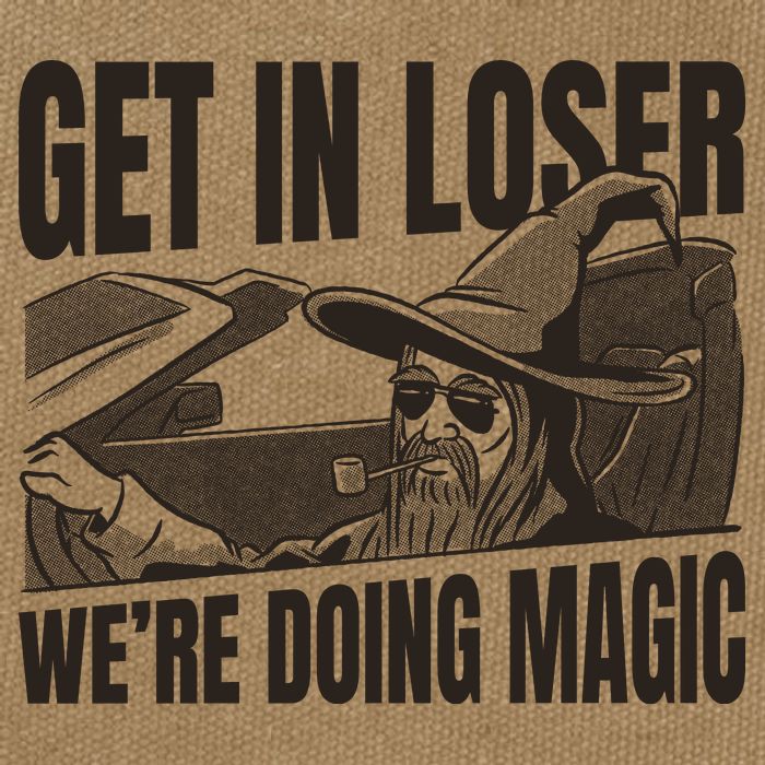 Get In Loser We're Doing Magic Wizard Parody Retro Cotton Canvas Backpack