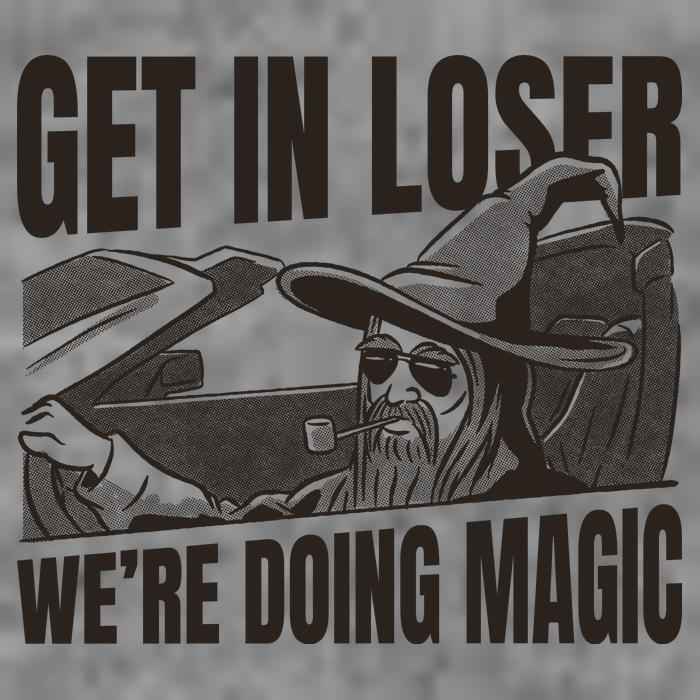 Get In Loser We're Doing Magic Wizard Parody Retro Tall Hoodie