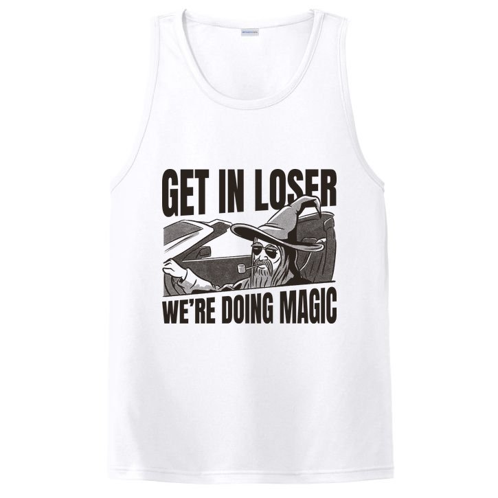 Get In Loser We're Doing Magic Wizard Parody Retro PosiCharge Competitor Tank