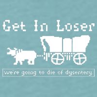 Get In Loser Were Going To Die Of Dysentery Sueded Cloud Jersey T-Shirt