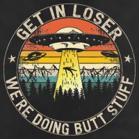Get In Loser Were Doing Butt Stuff Alien Abduction 7 Panel Mesh Trucker Snapback Hat