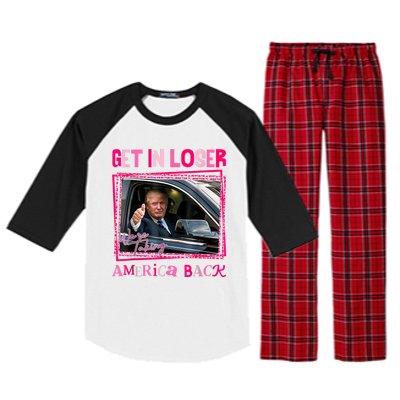 Get In Loser America Back Donald Trump 2024 Take America Back Usa United States Raglan Sleeve Pajama Set