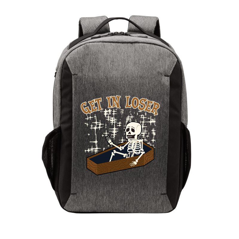 Get In Loser Funny Skeleton Halloween Vector Backpack