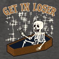 Get In Loser Funny Skeleton Halloween Vector Backpack