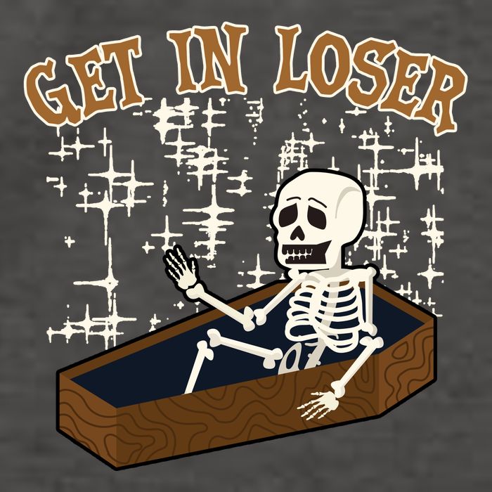 Get In Loser Funny Skeleton Halloween Vector Backpack