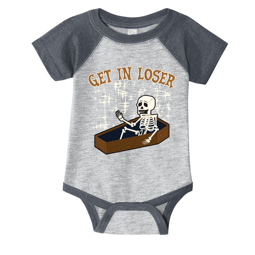 Get In Loser Funny Skeleton Halloween Infant Baby Jersey Bodysuit