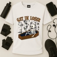 Get In Loser Funny Skeleton Halloween Performance Shirt