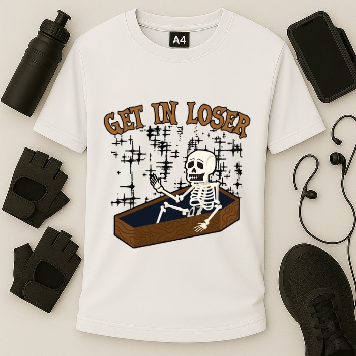Get In Loser Funny Skeleton Halloween Performance Shirt