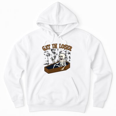 Get In Loser Funny Skeleton Halloween Hoodie