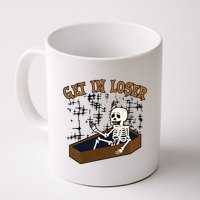 Get In Loser Funny Skeleton Halloween Mug