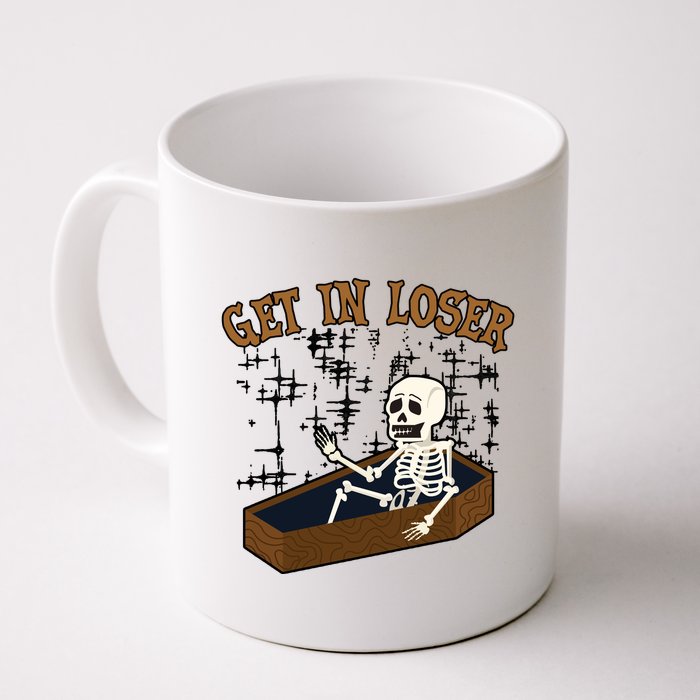Get In Loser Funny Skeleton Halloween Mug