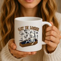 Get In Loser Funny Skeleton Halloween Mug