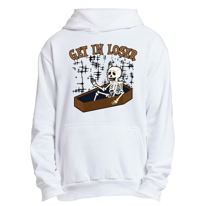 Get In Loser Funny Skeleton Halloween Urban Pullover Hoodie