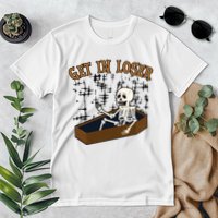 Get In Loser Funny Skeleton Halloween Premium T-Shirt