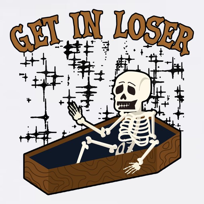 Get In Loser Funny Skeleton Halloween Premium T-Shirt