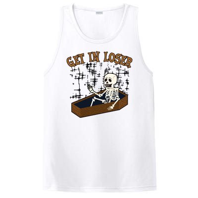 Get In Loser Funny Skeleton Halloween PosiCharge Competitor Tank