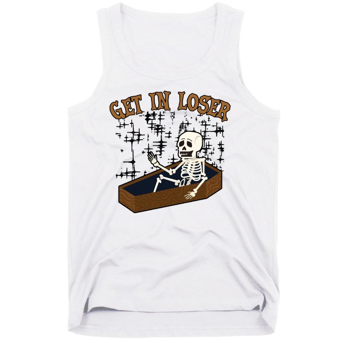 Get In Loser Funny Skeleton Halloween Tank Top