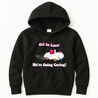 Get In Loser Were Going Caring Funny Bear Kids Hoodie