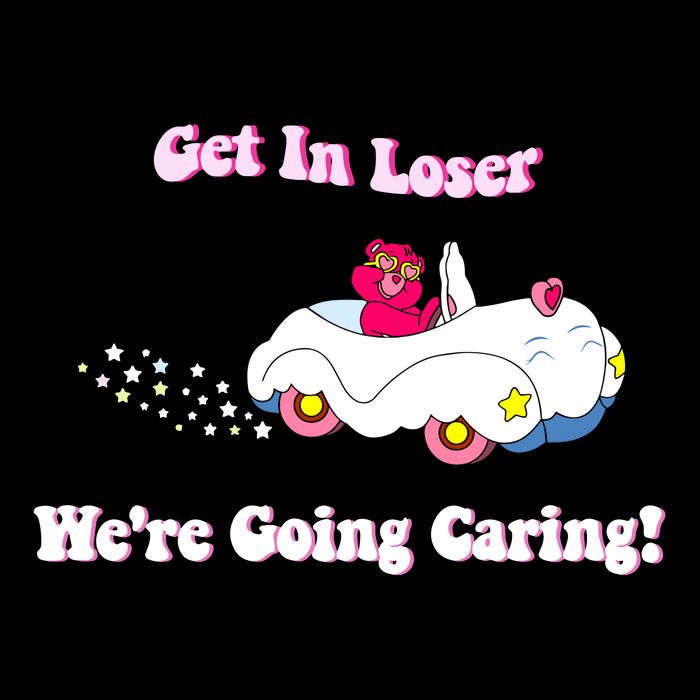 Get In Loser Were Going Caring Funny Bear Short Acrylic Beanie