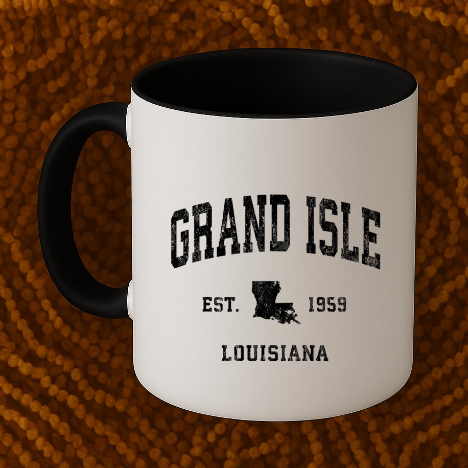 Grand Isle Louisiana La Vintage Athletic Mug