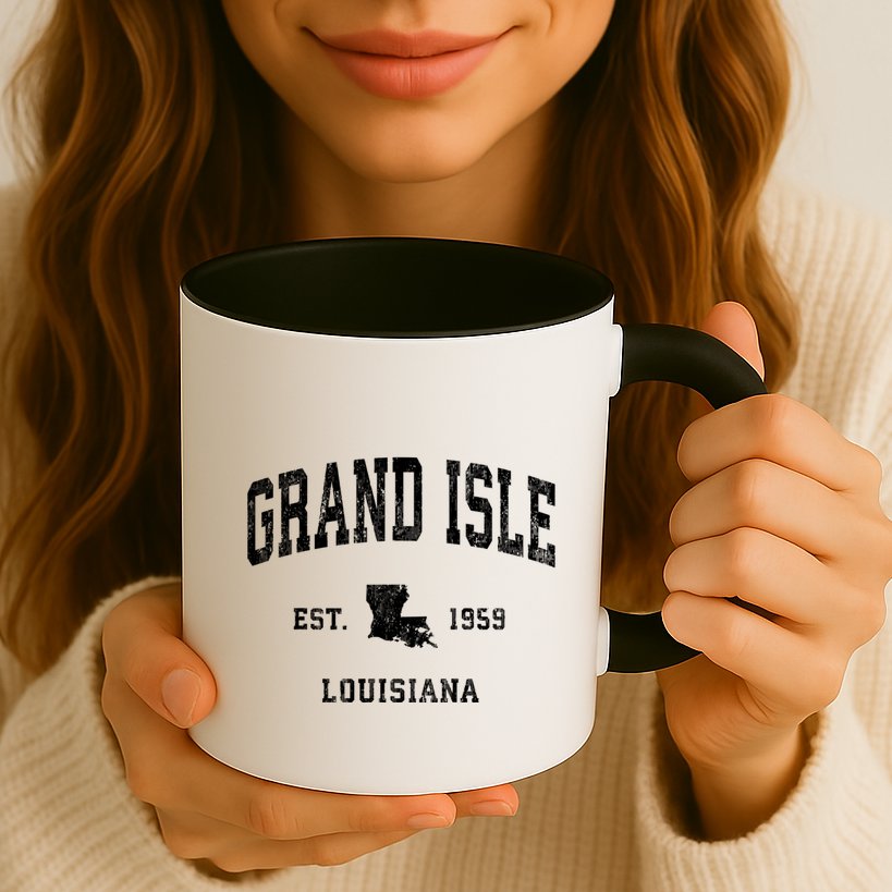 Grand Isle Louisiana La Vintage Athletic Mug