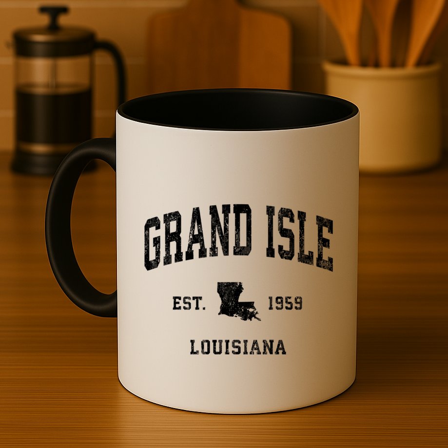 Grand Isle Louisiana La Vintage Athletic Mug