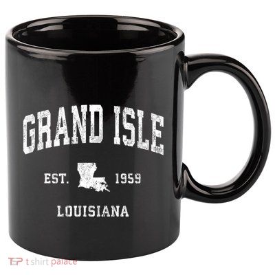 Grand Isle Louisiana La Vintage Athletic 11oz C Handle Ceramic Mug