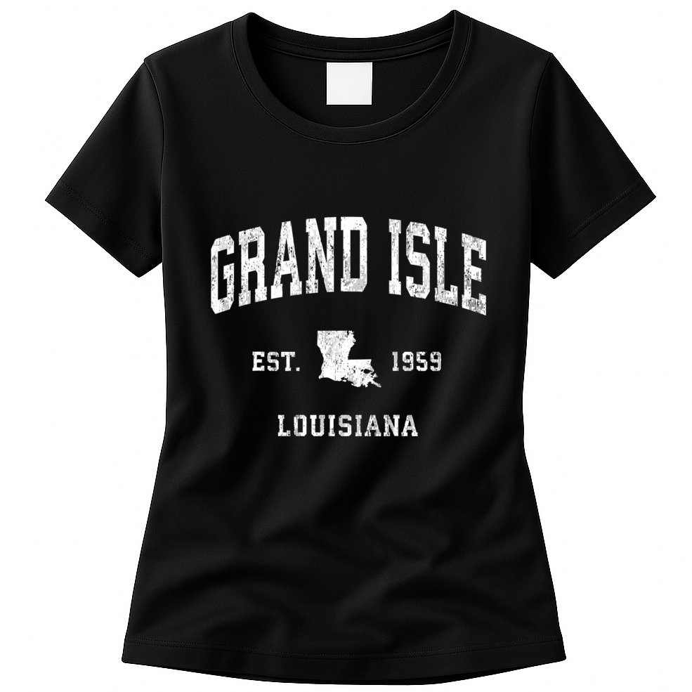 Grand Isle Louisiana La Vintage Athletic Womens T-Shirt