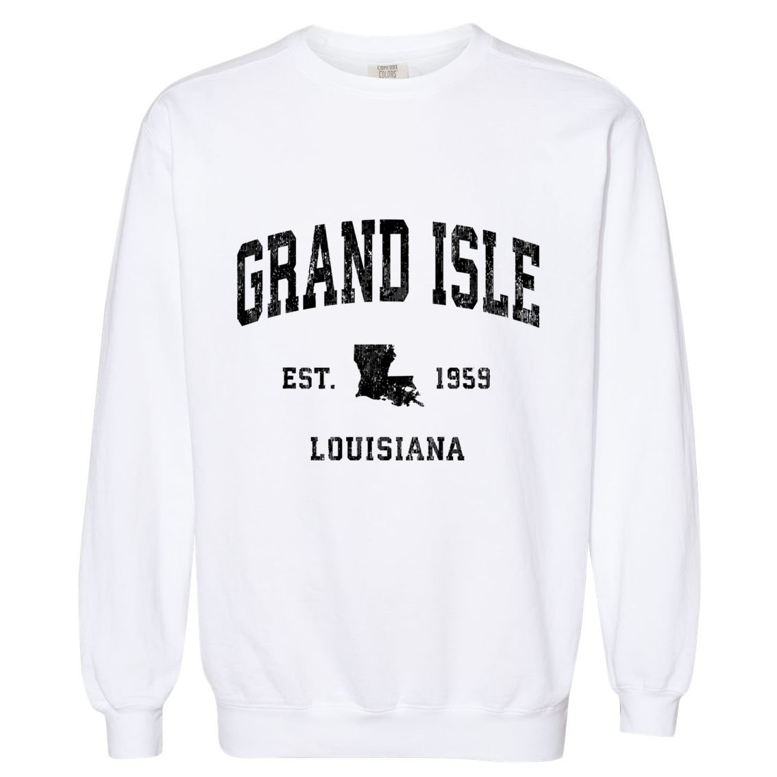 Grand Isle Louisiana La Vintage Athletic Garment-Dyed Sweatshirt